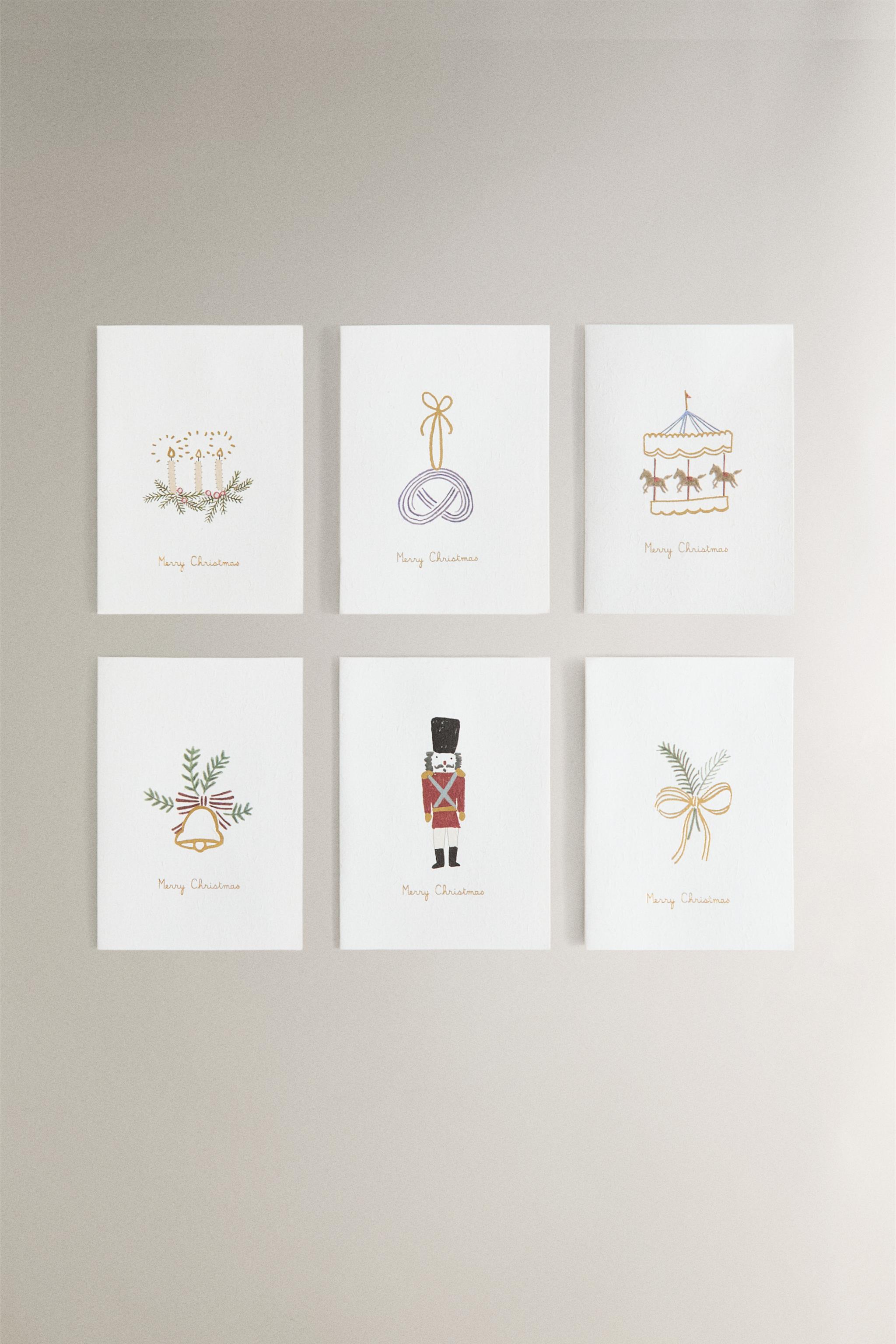SET OF CHRISTMAS FIGURE POSTCARDS (SET OF 6)